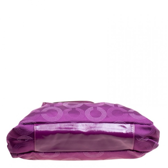 Coach Purple Fabric and Patent Leather Ashley Tote - Picture 5 of 12